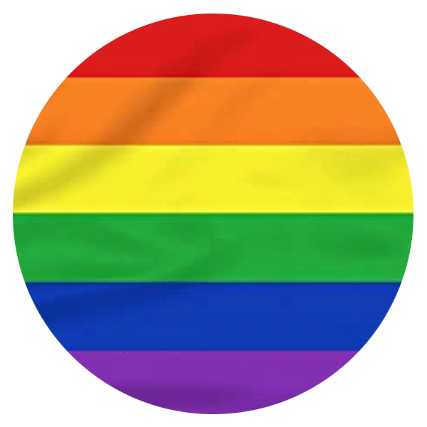 Rainbow flag in circle. Rainbow flag in circle.