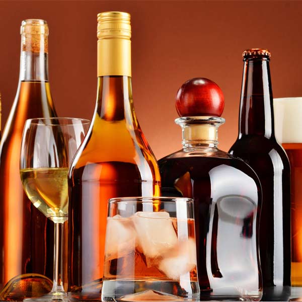 Bottle of wine and spirits. Bottle of wine and spirits.