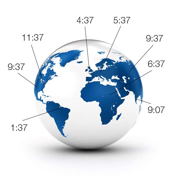 Globe afbeelding met tijdzones. Globe afbeelding met tijdzones.